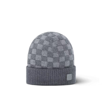 Bonnet et Écharpe Neo Petit Damier Gris