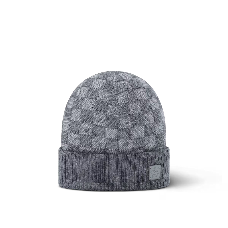 Bonnet et Écharpe Neo Petit Damier Gris