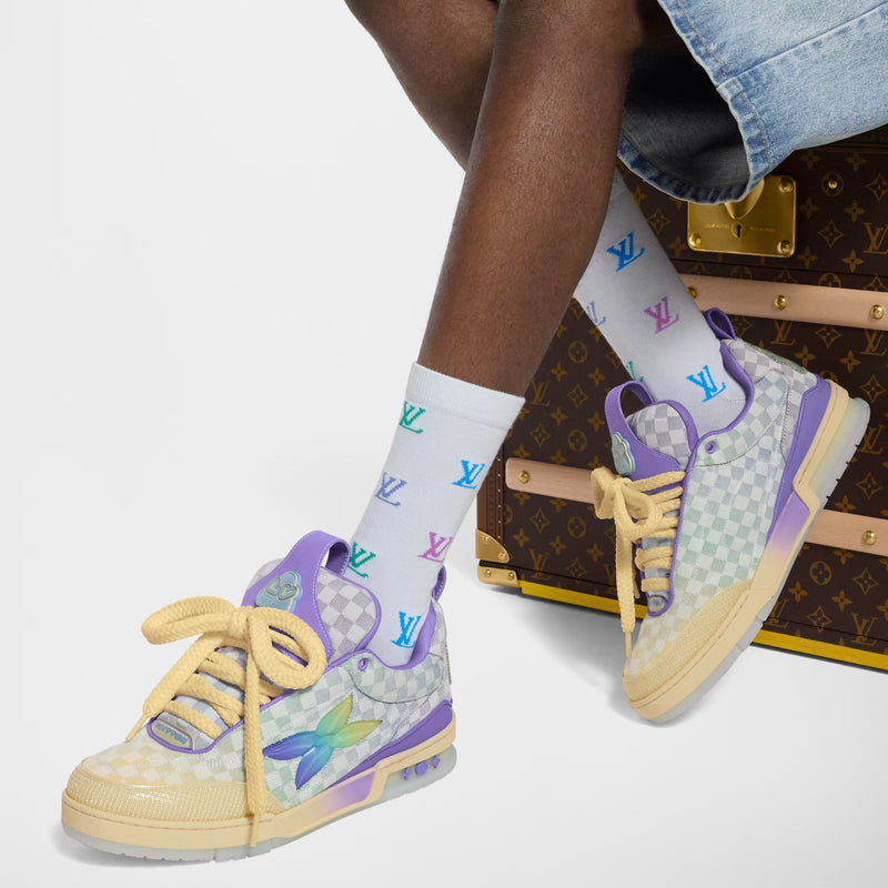 LV Skate Logo Incrusté Violet Et Multicolore