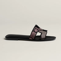 Sandales Oran Noir Et Rose