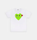 T-Shirt CDG Blanc Et Vert Fluo