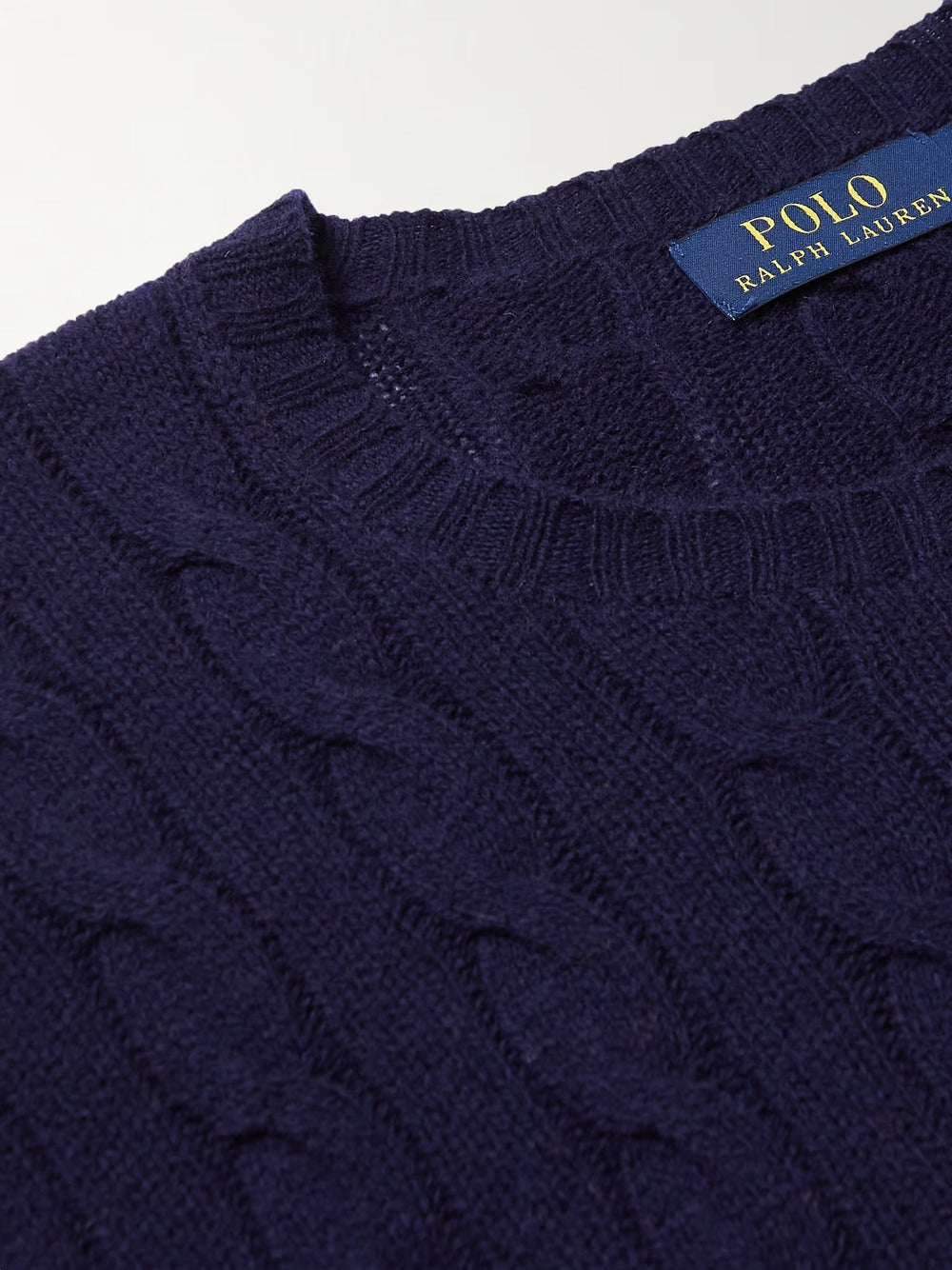Pull Ralph Lauren En Laine Bleu Marine